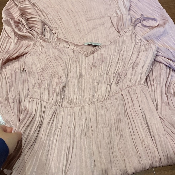 ALL SAINTS Kaylee Crinkled Slip Dress Pleated Pink Blush | Medium m - Picture 4 of 5
